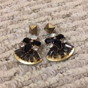 J crew Black / Diamond embellished earrings